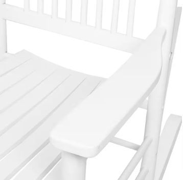 VEIKOUS White Solid Wood Patio Outdoor Rocking Chair Set (3-Piece) - $175