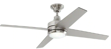Home Decorators Collection Mercer 52 in. LED Indoor Brushed Nickel Ceiling Fan - $100