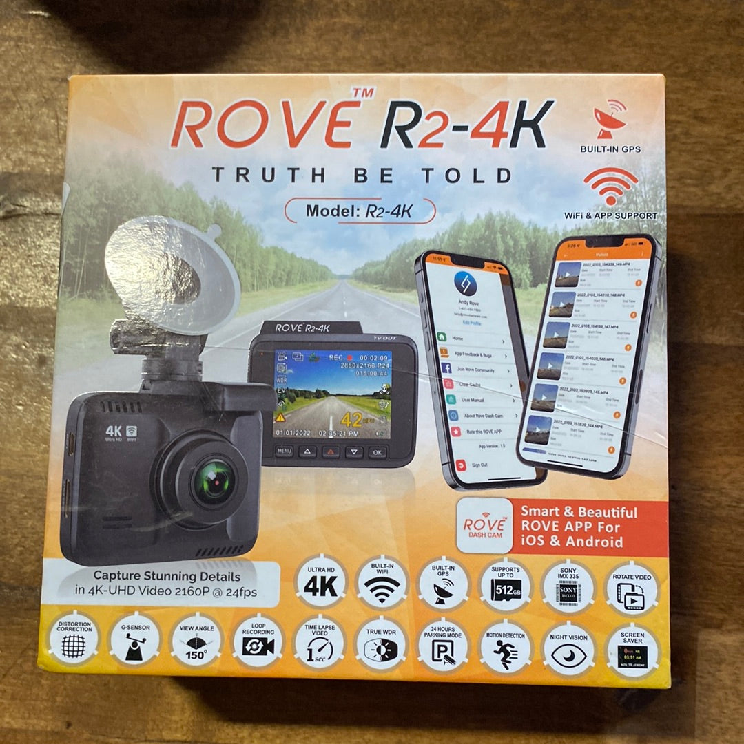 Rove R2-4K Dash Cam 4K Ultra HD 2160P Dash Board Camera Built In