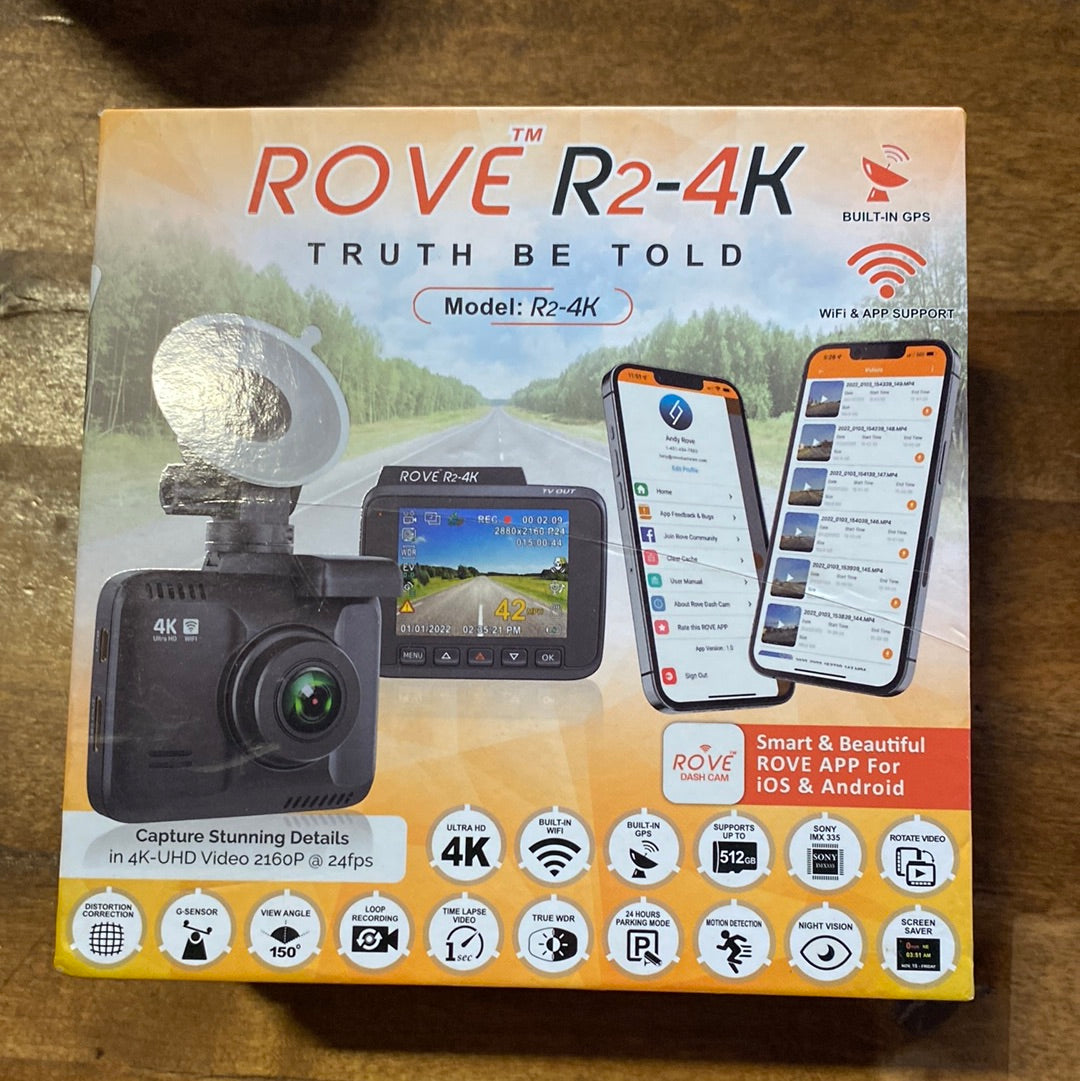 ROVE R2-4K Dash Cam Built-in WiFi GPS Car Dashboard Camera Recorder -$160