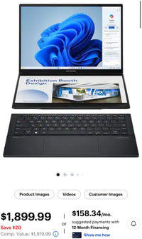 (ENTRY) ASUS - Zenbook Duo Dual 14" 3K OLED Touch Laptop - Evo Intel Core Ultra 7 255H with 32GB RAM