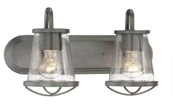Georgina 18 in. 2-light Weathered Iron Industrial indoor vanity - $40