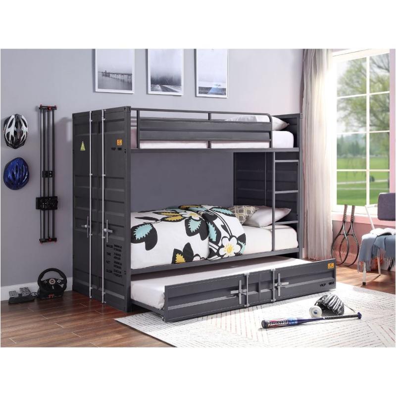 37890hf Acme Furniture Cargo - Gunmetal Gunmetal Twin/twin Bunk Bed - $590