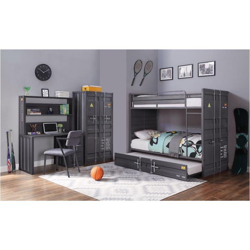 37890hf Acme Furniture Cargo - Gunmetal Gunmetal Twin/twin Bunk Bed - $590