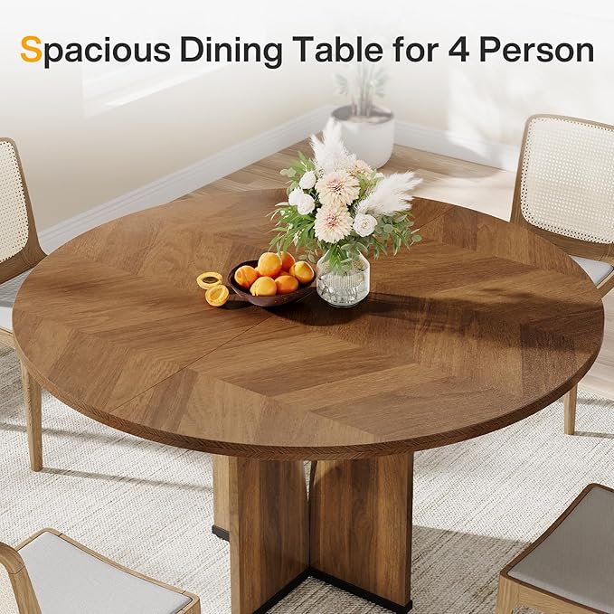 39" Wood Dining Table, Farmhouse Kitchen Table for 4 People - $115