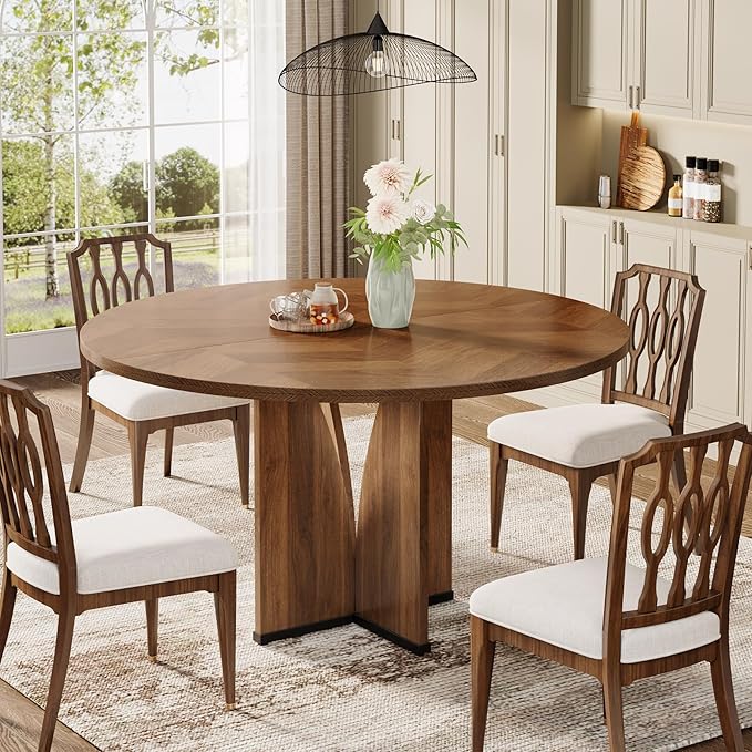 39" Wood Dining Table, Farmhouse Kitchen Table for 4 People - $115