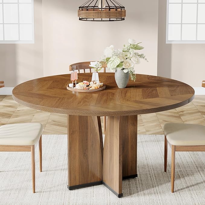 39" Wood Dining Table, Farmhouse Kitchen Table for 4 People - $115