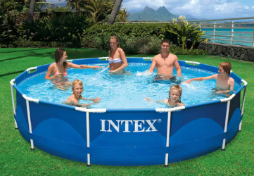 INTEX 12 ft. Round x 30 in. D Metal Frame Above Ground Pool - $105