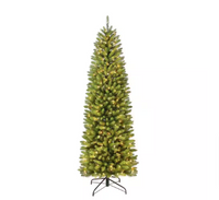 Puleo International 7.5 ft. Pre-Lit Fraser Fir Pencil Tree Artificial Christmas Tree - $100