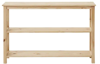 StyleWell Rectangle Unfinished Natural Pine Wood X-Cross Console Table - $80