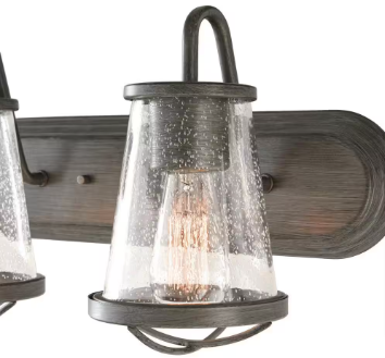 Georgina 18 in. 2-light Weathered Iron Industrial indoor vanity - $40
