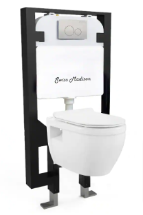 Swiss Madison Ivy Wall Hung Elongated Toilet Bowl Only in Glossy White - $280