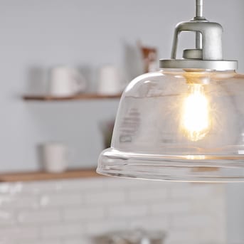 Progress Lighting Embellish Galvanized Coastal Clear Glass Bell Led Pendant Light - $55