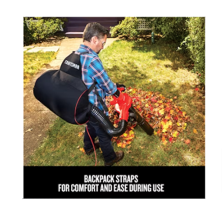 CRAFTSMAN 450 CFM 260 MPH Corded Electric Backpack Leaf Blower