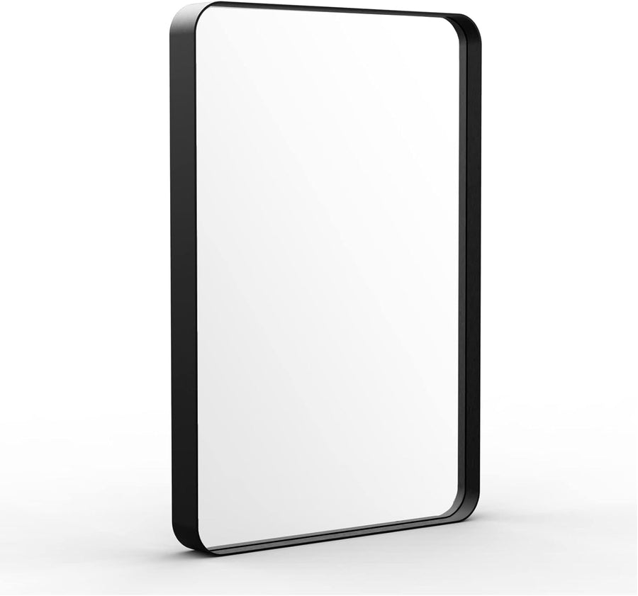 Brushed Black Bathroom Mirror 24 x 36 Inch, Modern Black Mirror for Wall - $45
