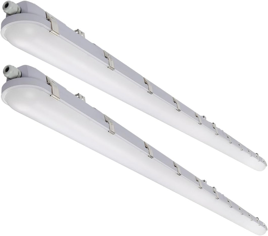 8FT LED Vapor Tight Light Fixture, 90W/70W/50W Wattage Selectable (2 Pack) - $125