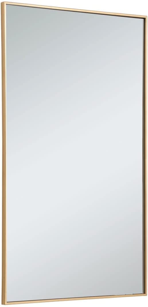 Elegant Decor Metal Frame Rectangle Mirror 30 inch in Brass - $130