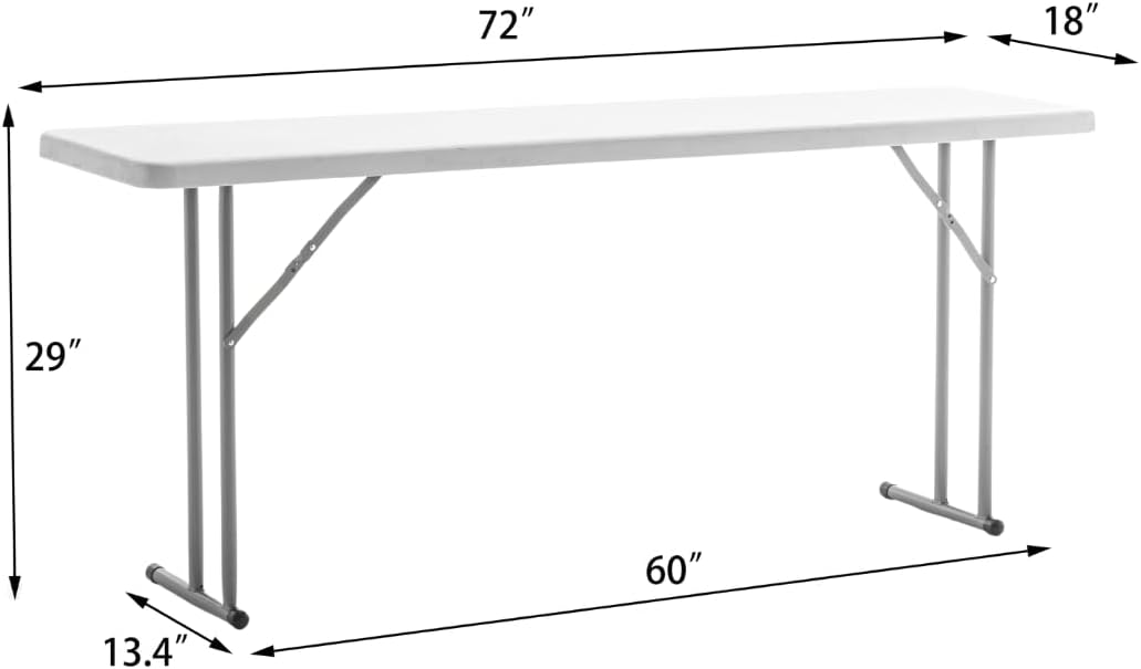 BTEXPERT 6-Foot - 72" Long White Granite Plastic Folding Seminar Training Table - $40