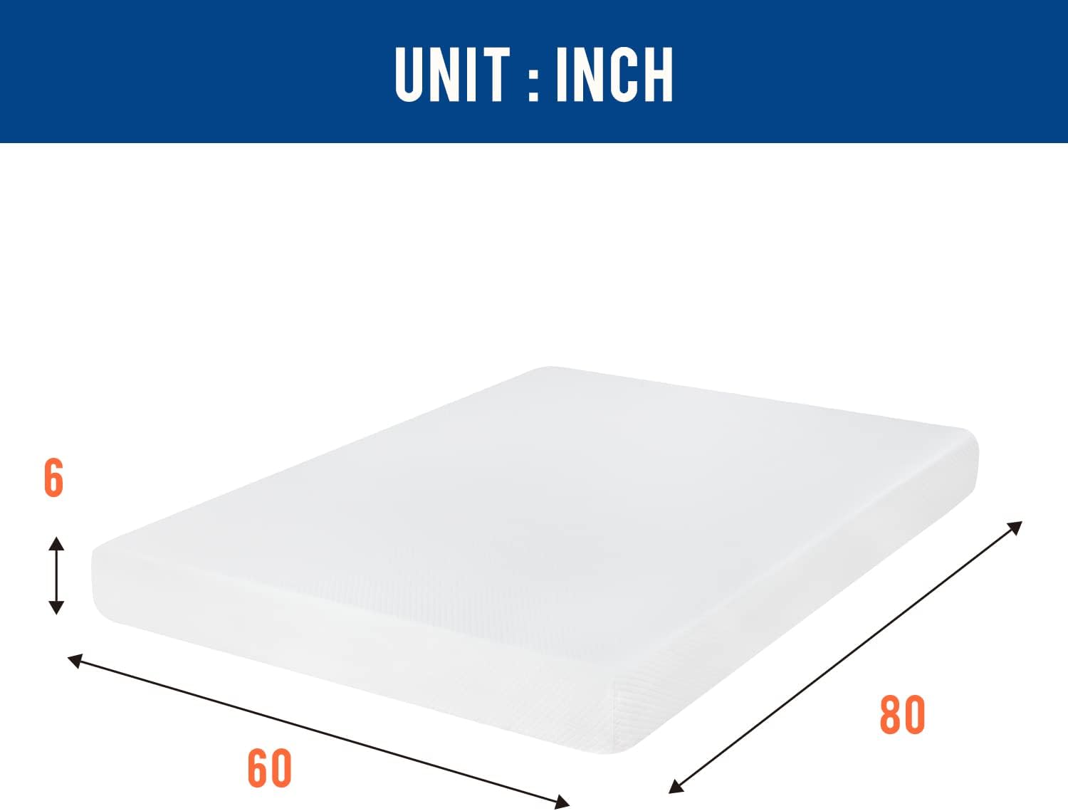 Queen Mattress 6 inch Gel Memory Foam Medium Firm - $65