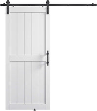 36in x 84in MDF Sliding Barn Door with 6.6ft Barn Door Hardware Kit & Handle - $105