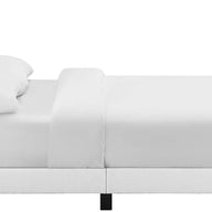 Modway Amira Tufted Fabric Upholstered Twin Bed Frame With Headboard In White - $80