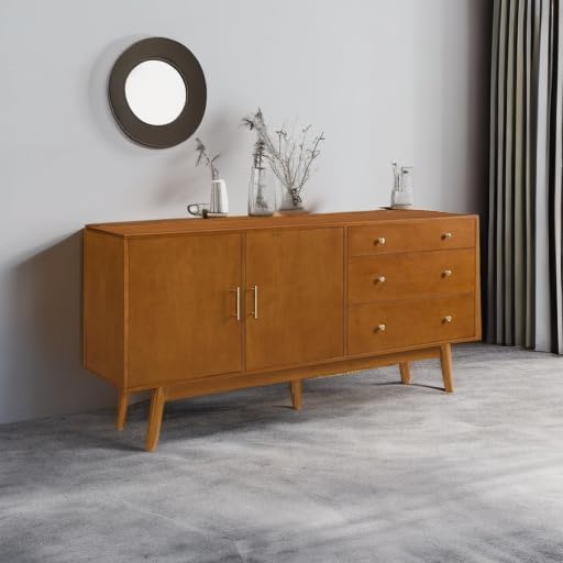 Walker Edison Mid-Century Modern Wood Kitchen Buffet Sideboard Entryway - $340