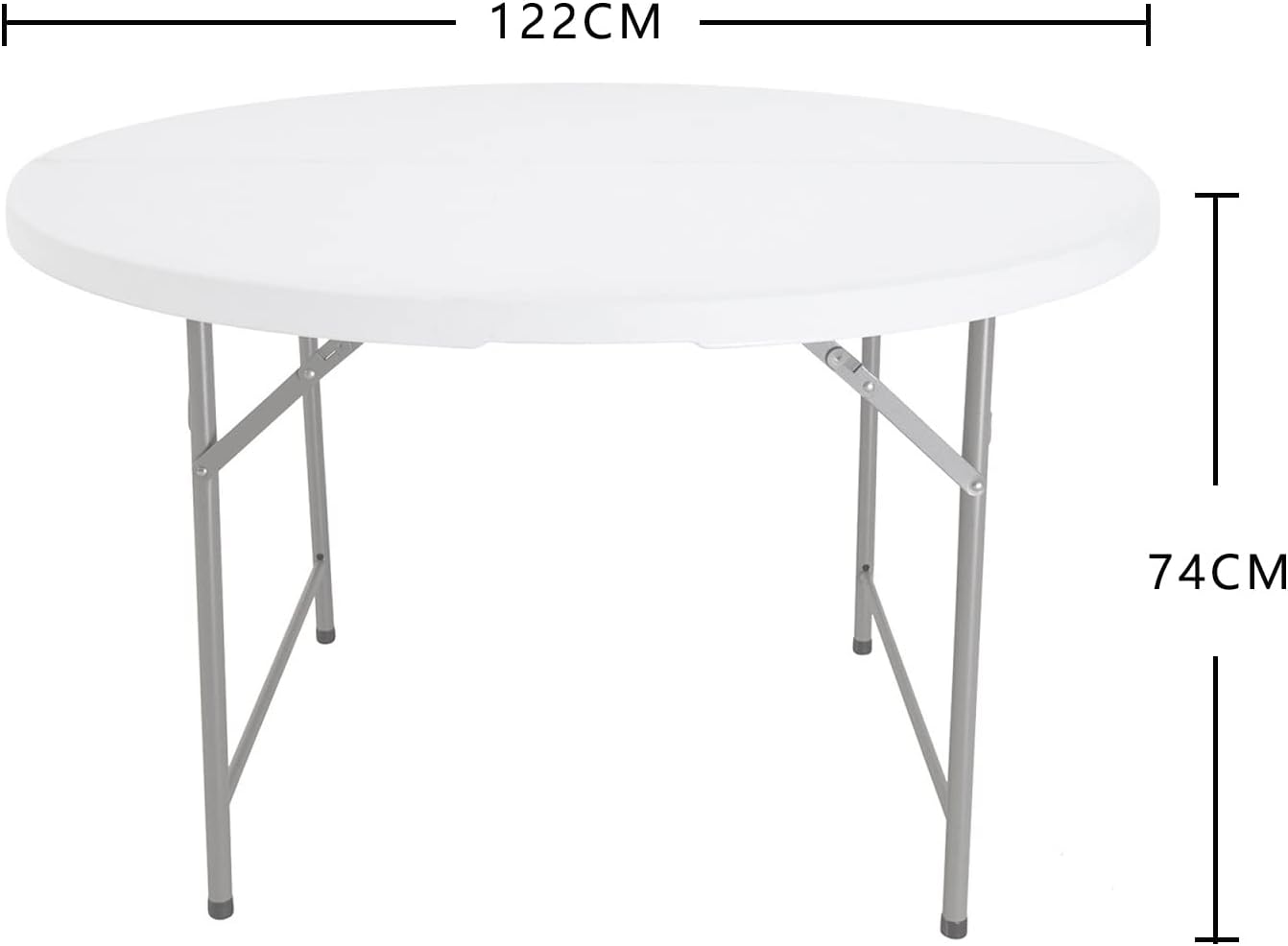 TL-48Y 4ft Round Folding Table Plastic Fold in Half w/Handle Heavy Duty Portable - $55