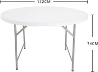 TL-48Y 4ft Round Folding Table Plastic Fold in Half w/Handle Heavy Duty Portable - $55