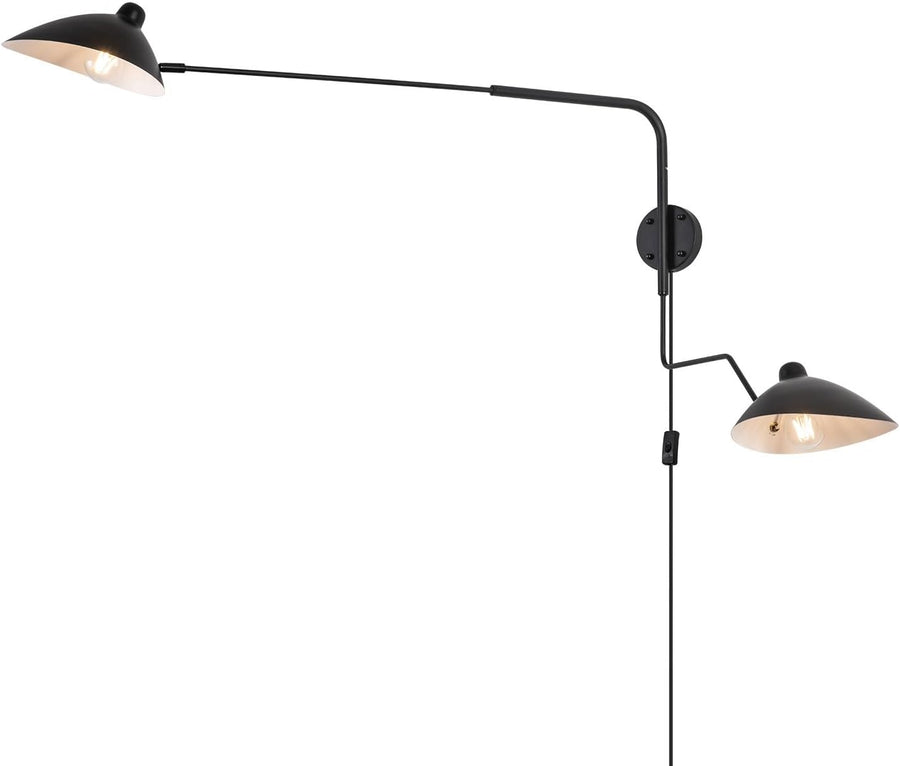chiynght Modern 2-Lights Swing Arm Wall Sconce Plug - $95