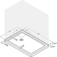 DreamLine SlimLine 34 in. D x 48 in. W x 2 3/4 in. H Left Drain Shower Base - $125