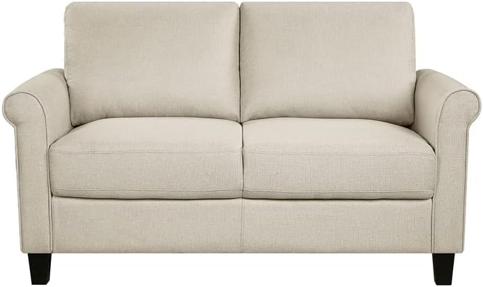 Lexicon Kenmare Fabric Upholstered Love Seat with roll arms in Beige Color - $290