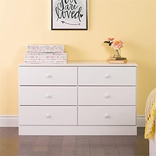 Prepac Astrid 6 Drawer Double Dresser For Bedroom, White - $115