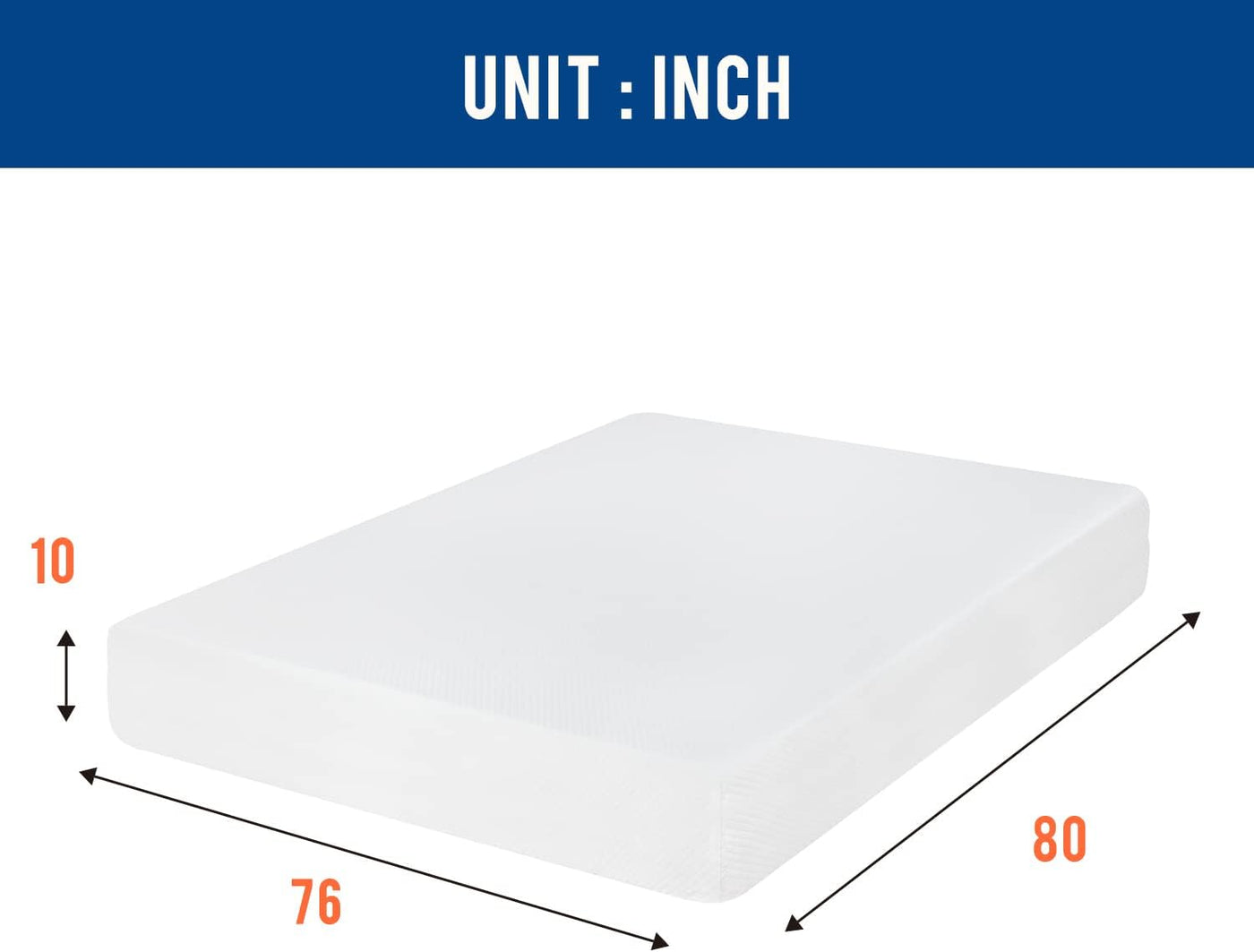 FDW 10 inch King Mattress Gel Memory Foam, Medium Firm - $145