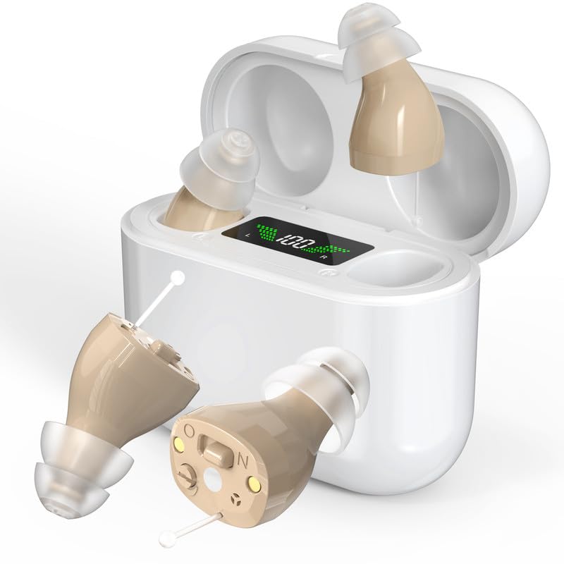 Hearing Aids, Newest 2- Channel Digital Rechargeable Hearing Aids (Beige) - $85