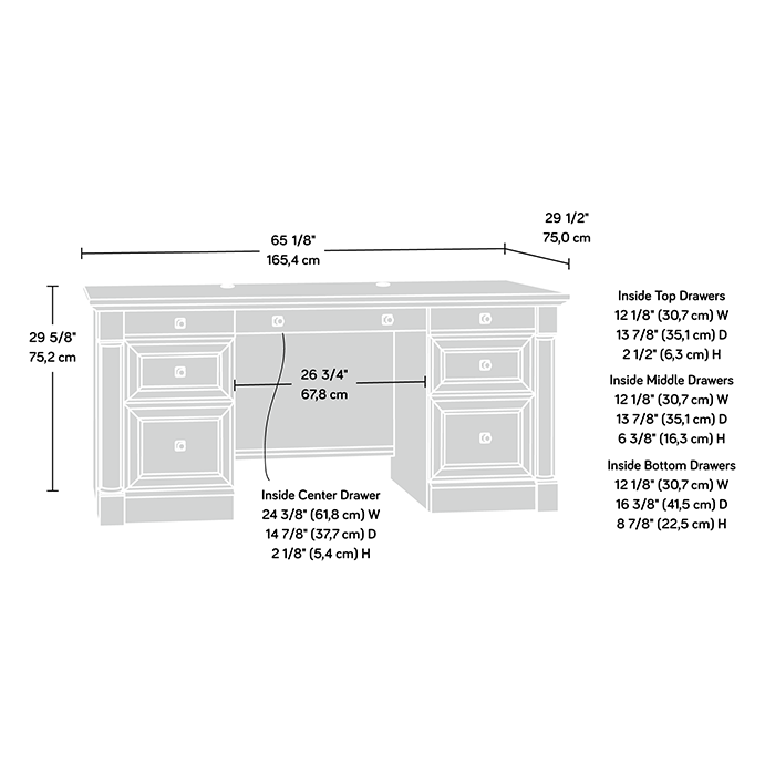 Palladia Collection Executive Desk - $285