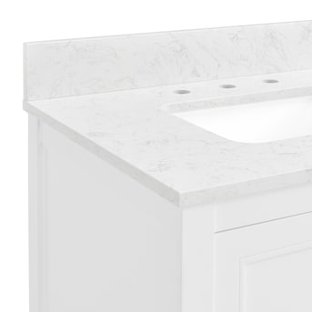 allen + roth Crest Hill 60-in White Undermount Double Sink Bathroom Vanity w/ Top - $780