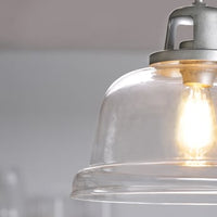 Progress Lighting Embellish Galvanized Coastal Clear Glass Bell Led Pendant Light - $55