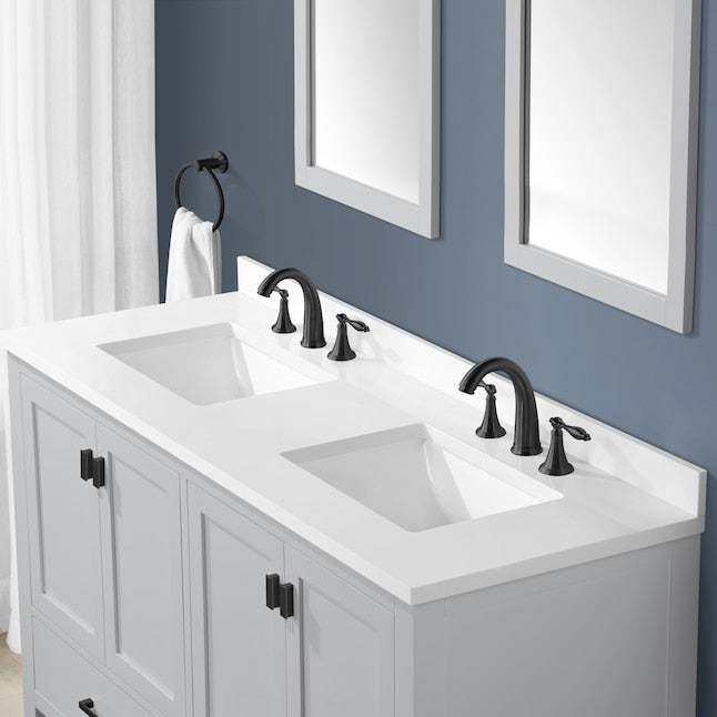 allen + roth Ronald 60-in Dove Gray Undermount Double Sink Bathroom Vanity with Top - $880