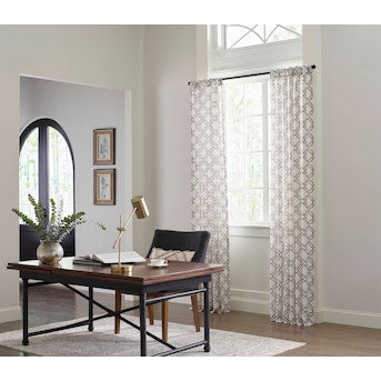 allen + roth 84-in Grey Light Filtering Back Tab Single Curtain Panel - $20