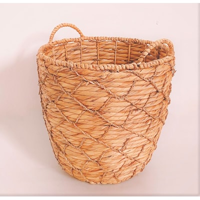 allen + roth 13.8-in W x 13.8-in H x 13.8-in D Natural Water Hyacinth Basket - $20