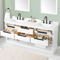 Origin 21 Beecham 72-in White Undermount Double Sink Bathroom Vanity (No Top) - $400