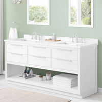 Origin 21 Beecham 72-in White Undermount Double Sink Bathroom Vanity with Top - $1080