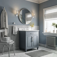 allen + roth Brookview 30-in Slate Blue Undermount Single Sink Bath Vanity with Top - $300