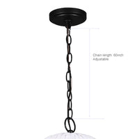 allen + roth Elizabeth Black Canopy with White Rattan Shade Bell Pendant Light - $85