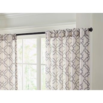 allen + roth 84-in Grey Light Filtering Back Tab Single Curtain Panel - $15