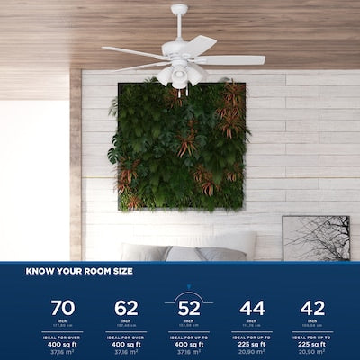 Harbor Breeze Notus 52-in White Indoor Downrod or Flush Mount Ceiling Fan (5-Blade) - $65