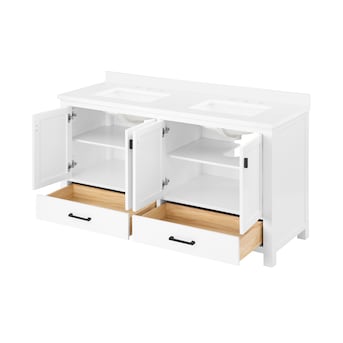 allen + roth Ronald 60-in White Undermount Double Sink Bath Vanity with Top - $1320