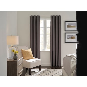 Origin 21 84-in Grey Poly/Cotton Standard Lined Grommet Single Curtain Panel - $20