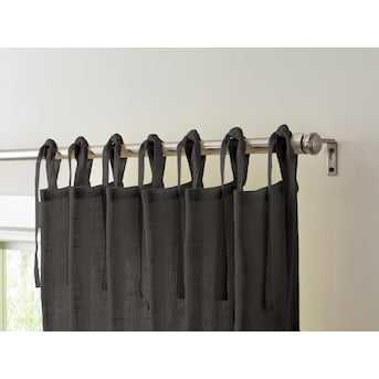 allen + roth 84-in Grey Light Filtering Tie Top Single Curtain Panel - $20