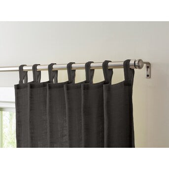 allen + roth 95-in Grey Light Filtering Tie Top Single Curtain Panel - $20